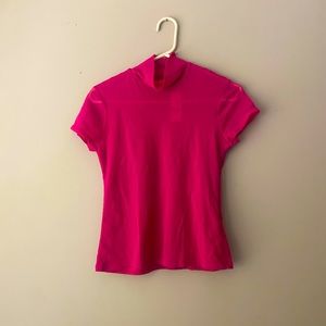 NY&CO 7th Avenue Design Studio Short Sleeved Mesh Mock Neck Top